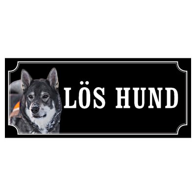 Jämthund gammaldags stil emaljskylt hund