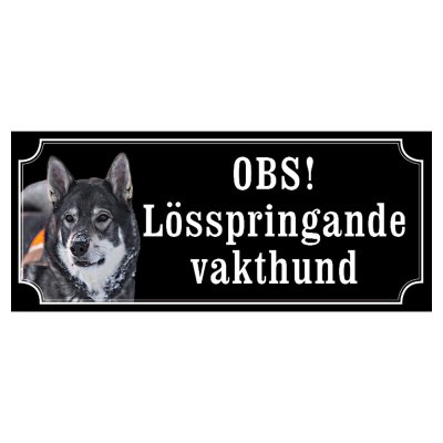 Jämthund gammaldags stil emaljskylt hund