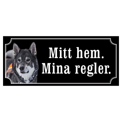 Jämthund gammaldags stil emaljskylt hund