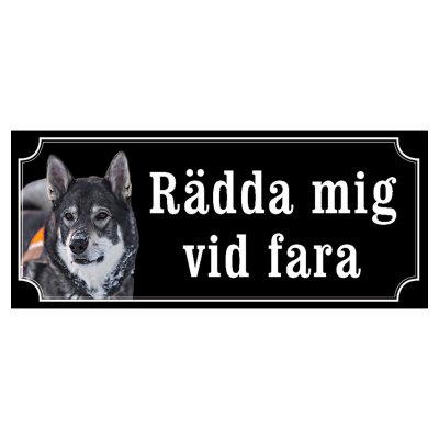 Jämthund gammaldags stil emaljskylt hund