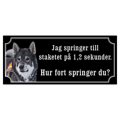 Jämthund gammaldags stil emaljskylt hund