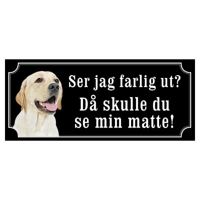 Labrador gul gammaldags stil emaljskylt hund