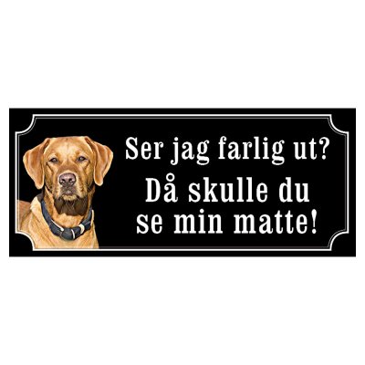 Labrador röd gammaldags stil emaljskylt hund