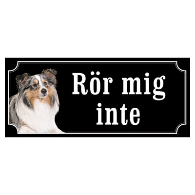 Shetland sheepdog grå/vit gammaldags stil emaljskylt hund