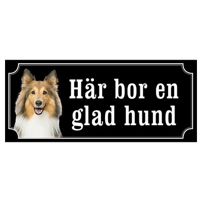 Shetland sheepdog brun/vit gammaldags stil emaljskylt hund