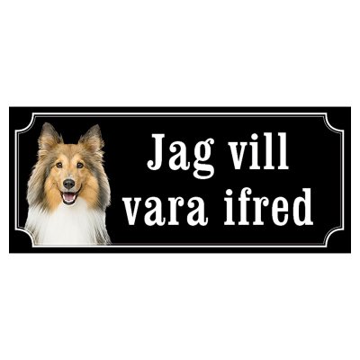 Shetland sheepdog brun/vit gammaldags stil emaljskylt hund