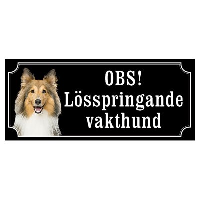 Shetland sheepdog brun/vit gammaldags stil emaljskylt hund