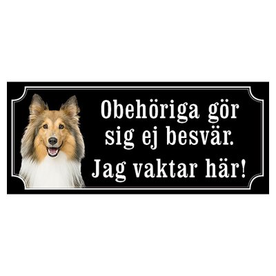 Shetland sheepdog brun/vit gammaldags stil emaljskylt hund