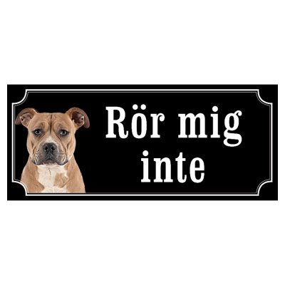 Staffordshire terrier brun gammaldags stil emaljskylt hund