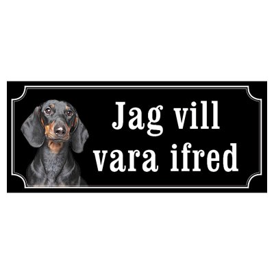 Tax svartbrun gammaldags stil emaljskylt hund
