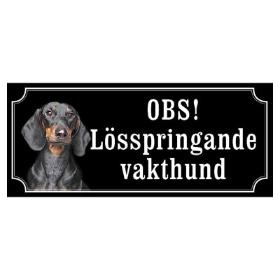 Tax svartbrun gammaldags stil emaljskylt hund