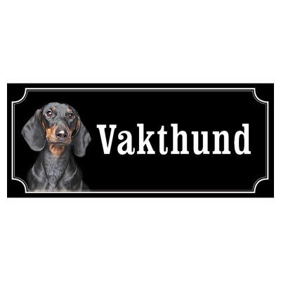 Tax svartbrun gammaldags stil emaljskylt hund