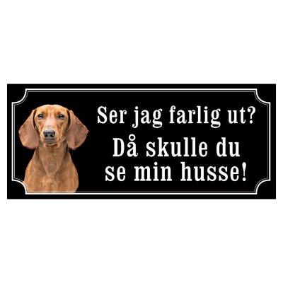 Tax brun korthårig gammaldags stil emaljskylt hund