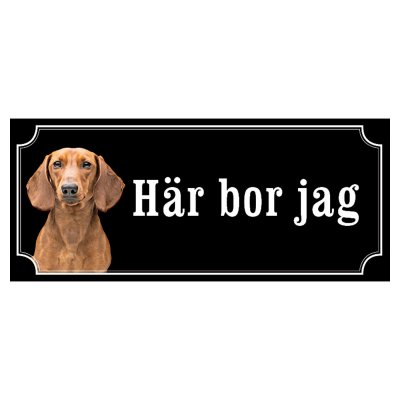 Tax brun korthårig gammaldags stil emaljskylt hund