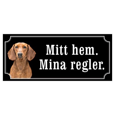 Tax brun korthårig gammaldags stil emaljskylt hund