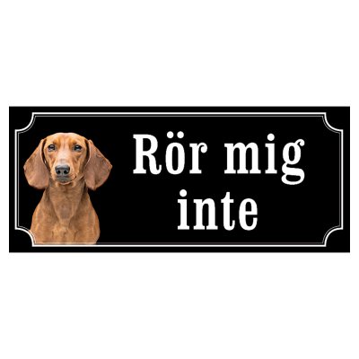 Tax brun korthårig gammaldags stil emaljskylt hund
