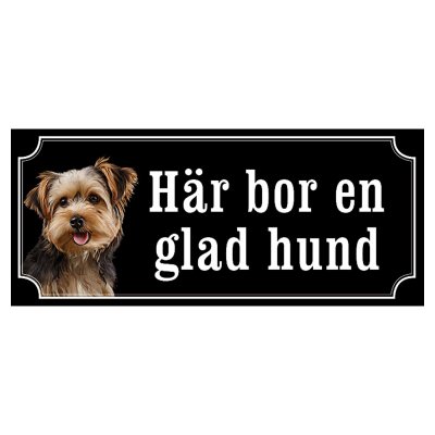 Yorkshireterrier gammaldags stil emaljskylt hund