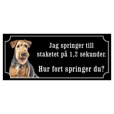 airedaleterrier hundskylt gammaldags stil emaljskylt hund