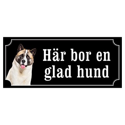 Akita hundskylt gammaldags stil emaljskylt hund glad hund