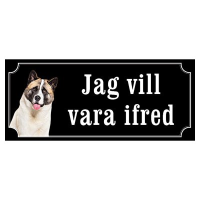 Akita hundskylt gammaldags stil emaljskylt hund jag vill vara ifred