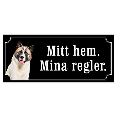 Akita hundskylt gammaldags stil emaljskylt hund