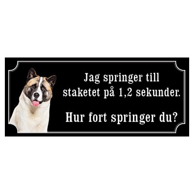 Akita hundskylt gammaldags stil emaljskylt hund