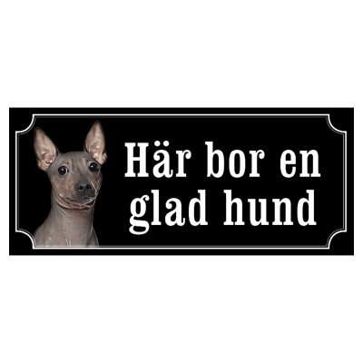 American hairless terrier hundskylt gammaldags stil emaljskylt hund