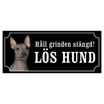 American hairless terrier hundskylt gammaldags stil emaljskylt hund lös hund