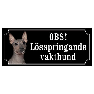American hairless terrier hundskylt gammaldags stil emaljskylt hund