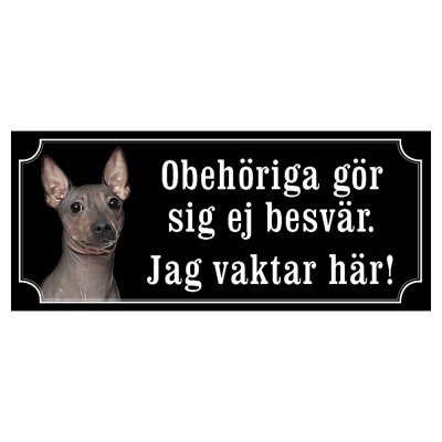 American hairless terrier hundskylt gammaldags stil emaljskylt hund