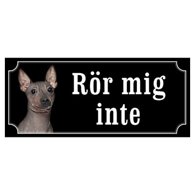 American hairless terrier hundskylt gammaldags stil emaljskylt hund