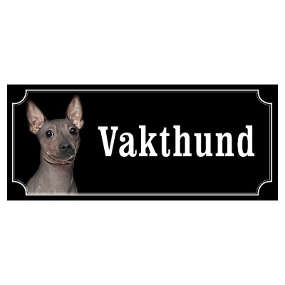 American hairless terrier hundskylt gammaldags stil emaljskylt hund