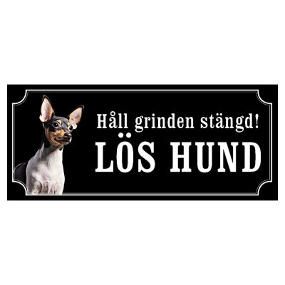 American toxfox terrier hundskylt gammaldags stil emaljskylt hund Håll grinden stängd här bor en lös hund