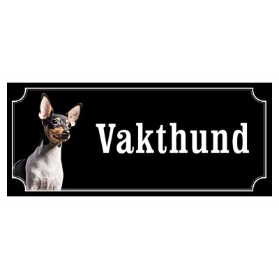 American toxfox terrier hundskylt gammaldags stil emaljskylt hund Vakthund