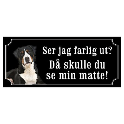 Appenzeller sennenhund gontjaja hundskylt gammaldags stil emaljskylt hund