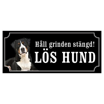 Appenzeller sennenhund gontjaja hundskylt gammaldags stil emaljskylt hund Håll grinden stängd lös hund