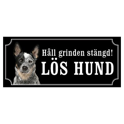 Australian cattledog hundskylt gammaldags stil emaljskylt hund Håll grinden stängd lös hund