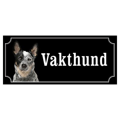 Australian cattledog hundskylt gammaldags stil emaljskylt hund Vakthund