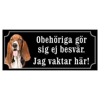 Basset hundskylt gammaldags stil emaljskylt hund