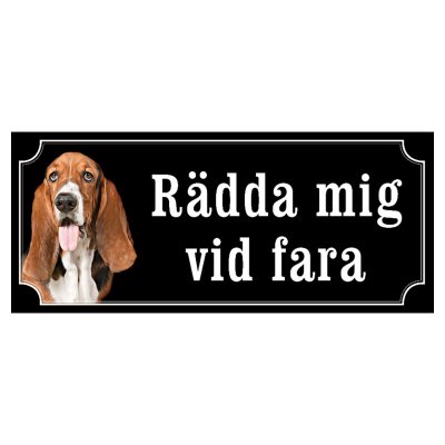 Basset hundskylt gammaldags stil emaljskylt hund