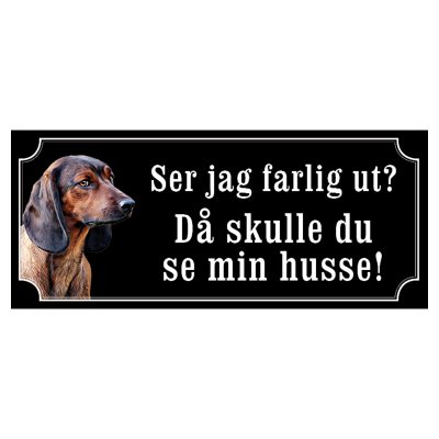 Bayersk viltspårhund hundskylt gammaldags stil emaljskylt hund