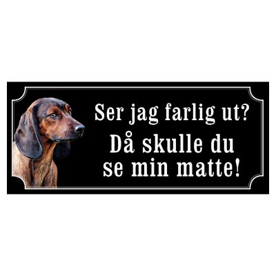 Bayersk viltspårhund hundskylt gammaldags stil emaljskylt hund
