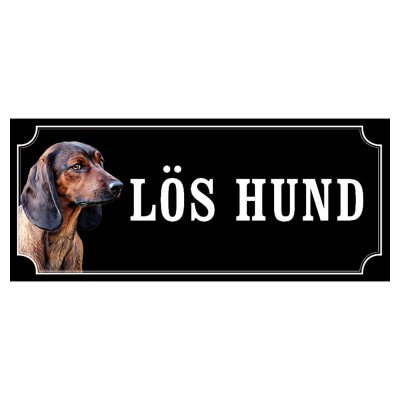 Bayersk viltspårhund hundskylt gammaldags stil emaljskylt hund Lös hund