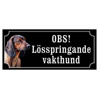 Bayersk viltspårhund hundskylt gammaldags stil emaljskylt hund