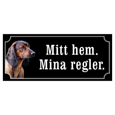 Bayersk viltspårhund hundskylt gammaldags stil emaljskylt hund