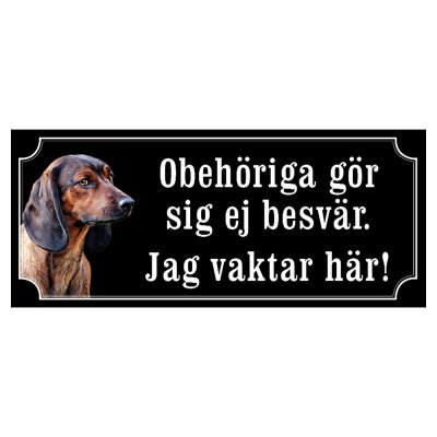 Bayersk viltspårhund hundskylt gammaldags stil emaljskylt hund