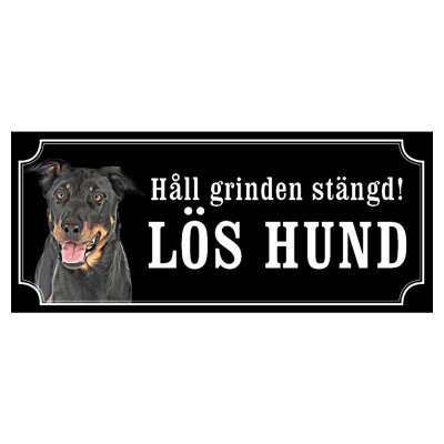 Beauceron hundskylt gammaldags stil emaljskylt hund