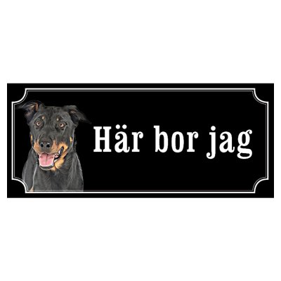 Beauceron hundskylt gammaldags stil emaljskylt hund