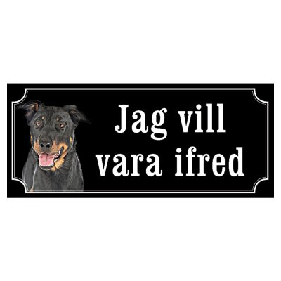 Beauceron hundskylt gammaldags stil emaljskylt hund
