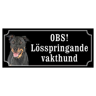 Beauceron hundskylt gammaldags stil emaljskylt hund